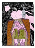 Artist: b'HANRAHAN, Barbara' | Title: b'Man in the moon' | Date: 1982 | Technique: b'screenprint, printed in colour, from 10 stencils'