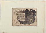 Artist: b'Barwell, Geoff.' | Title: b'Poem.' | Date: 1954 | Technique: b'etching and aquatint, printed in sepia ink with plate-tone, from one plate'