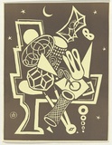 Artist: b'Power, John Wardell.' | Title: bL'homme calculateur | Date: 1939 | Technique: b'linocut, printed in brown ink, from one block'