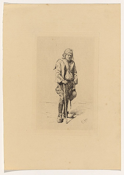 Artist: b'Menpes, Mortimer.' | Title: b'A Breton beggar' | Date: c.1882 | Technique: b'etching, printed in black ink, from one plate'