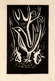 Artist: b'Barwell, Geoff.' | Title: b'(Early bird).' | Date: (1955) | Technique: b'linocut, printed in black ink, from one block'