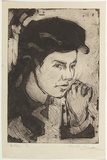 Artist: b'Armstrong, Ian.' | Title: b'Kathleen.' | Date: c.1955 | Technique: b'etching and aquatint printed in black ink with plate-tone (from one plate'