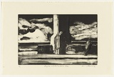 Artist: AMOR, Rick | Title: Figure watching the sea. | Date: 1991 | Technique: monotype, printed in black ink, from one plate