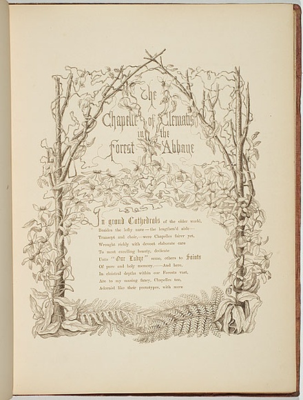 Artist: b'Meredith, Louisa Anne.' | Title: b'The chapelle of Clematis in the forest Abbaye' | Date: 1860 | Technique: b'lithograph, printed in brown ink, from one stone'