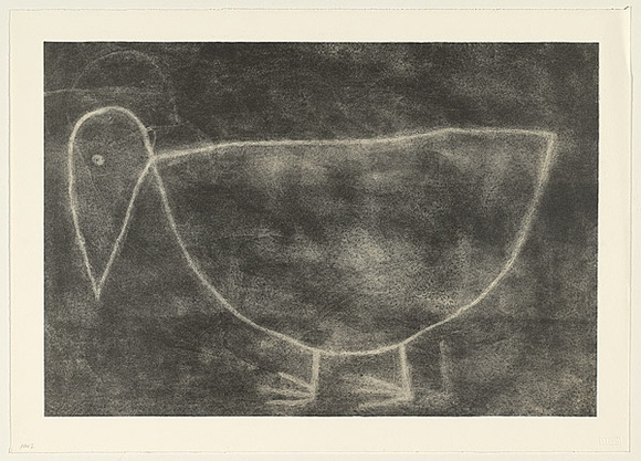 Artist: b'Leunig, Michael.' | Title: b'Bird (ochre)' | Date: 1991 | Technique: b'lithograph, printed in black ink, from one plate'