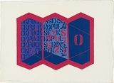 Artist: b'WALKER, Murray' | Title: b'Public graffiti - tiled walls.' | Date: 1970 | Technique: b'linocut, printed in colour, from multiple blocks'