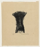 Artist: b'AMOR, Rick' | Title: b'not titled (vulva).' | Date: 1984 | Technique: b'linocut, printed in black ink, from one block'