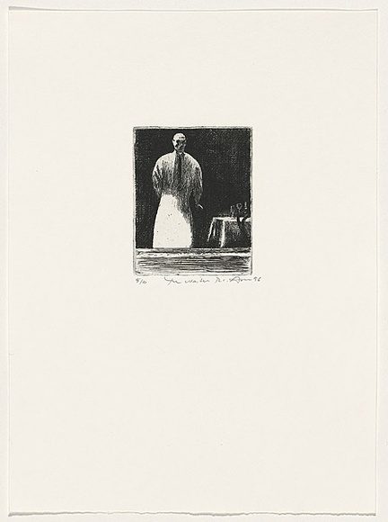 Artist: b'AMOR, Rick' | Title: b'The waiter.' | Date: 2002 | Technique: b'etching, printed in black ink, from one plate'