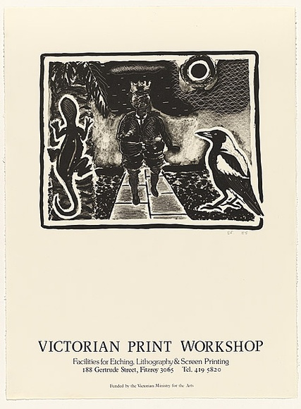 Artist: b'Francis, David.' | Title: b'Poster: Victorian Print Workshop.' | Date: 1985 | Technique: b'lithograph, printed in black ink, from one stone [or plate]'