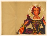 Artist: Wood., C. Dudley. | Title: (Queen's head) | Date: c.1950 | Technique: lithograph, printed in colour, from multiple stones [or plates]