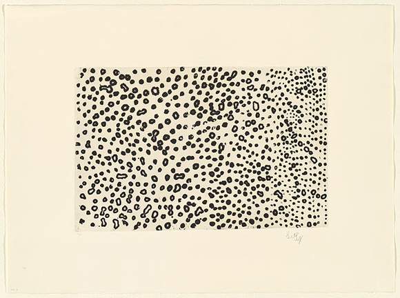 Artist: Bootja Bootja, Susie. | Title: (Sugar lift dots - patterning) | Date: 1998, November | Technique: deep-bite etching and sugarlift, printed in black ink, from one zinc plate | Copyright: © Suzie Bootja Bootja, Licensed by VISCOPY, Sydney