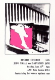 Artist: b'Alder, Alison.' | Title: b'Benefit concert with Judy Small and Salvation Jane ... ANU Arts Centre.' | Date: 1981 | Technique: b'screenprint, printed in colour, from two stencils'