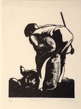 Artist: Fasken, Myrtle. | Title: Shearing No.1. | Date: (1929) | Technique: wood-engraving, printed in black ink, from one block | Copyright: © The Estate of Myrtle Fasken