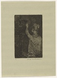 Artist: WILLIAMS, Fred | Title: Dart player | Date: 1954-55 | Technique: etching, aquatint and engraving, printed in black ink, from one zinc plate | Copyright: © Fred Williams Estate