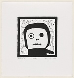 Artist: Green, Rona. | Title: Smiley | Date: 1999, August | Technique: linoblock, printed in black ink, from one block