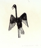 Artist: TUNGUTALUM, Bede | Title: Small bird | Date: 1969 | Technique: woodcut, printed in black ink, from one block