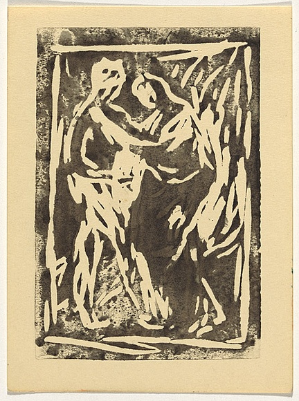 Artist: Gleeson, James. | Title: The visitation. | Date: 1938 | Technique: linocut, printed in black ink, from one block; additions in black ink Artist: Gleeson, James. | Title: The visitation. | Date: 1938 | Technique: linocut, printed in black ink, from one block; additions in black ink