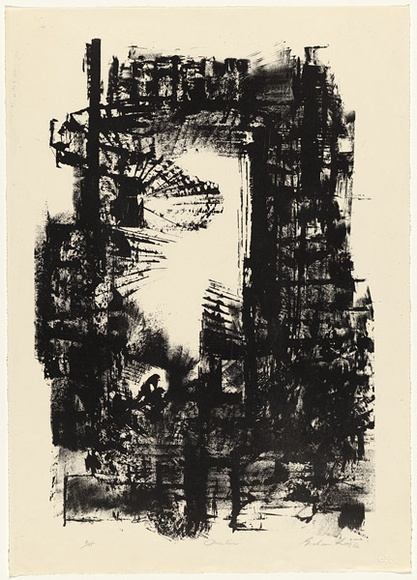 Artist: b'KING, Grahame' | Title: b'Overture' | Date: 1962 | Technique: b'lithograph, printed in black ink, from two stones [or plates]'