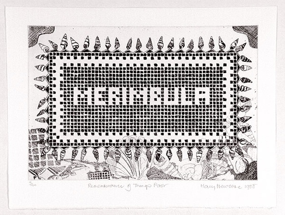 Artist: b'Newsome, Mary.' | Title: b'Remembrance of things past.' | Date: 1988 | Technique: b'etching, printed in black ink, from one plate'