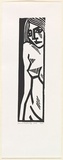 Artist: b'Dallwitz, David.' | Title: b'Watchful nude.' | Date: 1952 | Technique: b'woodcut'