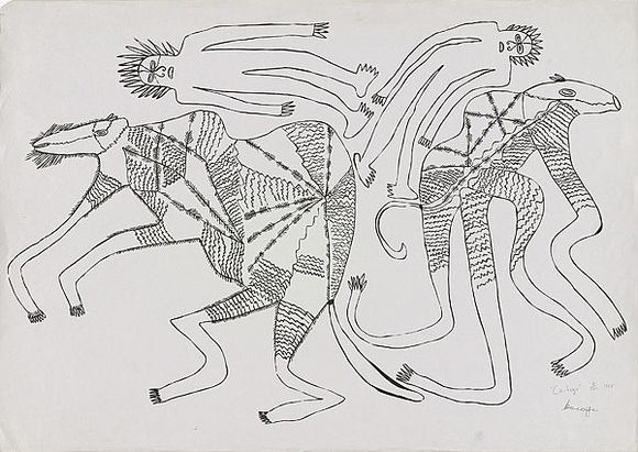 Artist: b'Kauage, Mathias.' | Title: b'Cowboys' | Date: 1969 | Technique: b'screenprint, printed in black, from one screen'