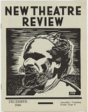 Artist: b'Bucklow, J.E.' | Title: b'(frontcover) New theatre review: December 1946.' | Date: December 1946 | Technique: b'linocut, printed in black ink, from one block; letterpress text'