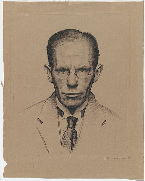 Artist: b'MacDONALD, J.S.' | Title: b'Self-portrait.' | Date: 1921 | Technique: b'lithograph, printed in black ink, from one stone'