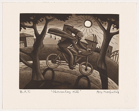 Artist: b'Mombassa, Reg.' | Title: b'Observatory Hill' | Date: 2006 | Technique: b'etching and aquatint, printed in sepia ink, from one plate'