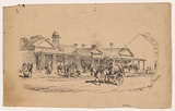 Artist: Thomas, Edmund. | Title: Post Office | Date: 1853 | Technique: pen-lithograph, printed in black ink, from one stone