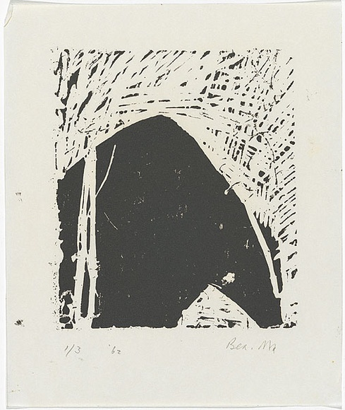 Artist: b'MADDOCK, Bea' | Title: b'Landscape form' | Date: 1962 | Technique: b'plaster-cut, printed in black ink by hand-burnishing, from one plaster block'