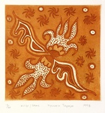 Artist: TAPAYA, Nyuwara | Title: Kilipi, stars | Date: 1993 | Technique: etching and aquatint, printed in colour, from one  plate