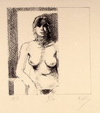 Artist: Kelly, William. | Title: not titled [Nude woman] | Date: 1983 | Technique: lithograph, printed in black ink, from one stone [or plate] | Copyright: © William Kelly