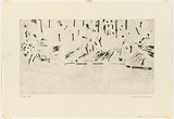 Artist: b'WILLIAMS, Fred' | Title: bYellow landscape '74 | Date: 1974 | Technique: b'electric hand engraver and drypoint, printed in black ink, from one zinc plate' | Copyright: b'\xc2\xa9 Fred Williams Estate'
