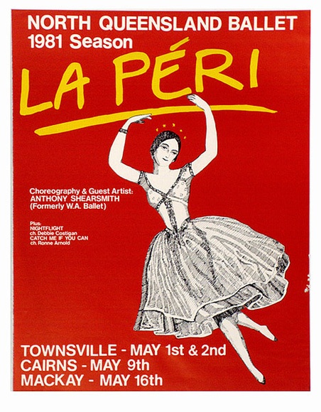 Artist: b'MACKINOLTY, Chips' | Title: b'LA PERI - North Queensland Ballet' | Date: 1981 | Technique: b'offset-lithograph in colour, from three process plates'