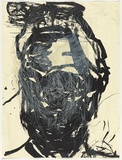 Artist: PARR, Mike | Title: not titled. | Date: 1995 | Technique: etching, printed in white ink, from one plate; lithograph, printed in black ink, from one stone