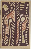 Artist: Palmer, Ethleen. | Title: (Aboriginal motif) | Date: c.1955 | Technique: screenprint, printed in colour, from multiple stencils