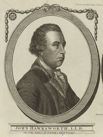 Title: bJohn Hawksworth L.L.D. One of the Editors of 'Cook's First Voyage' | Date: c.1784 | Technique: b'engraving, printed in black ink, from one plate'