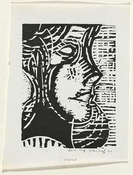 Artist: b'Grey-Smith, Guy' | Title: b'Jill' | Date: 1975 | Technique: b'woodcut, printed in black ink, from one block'