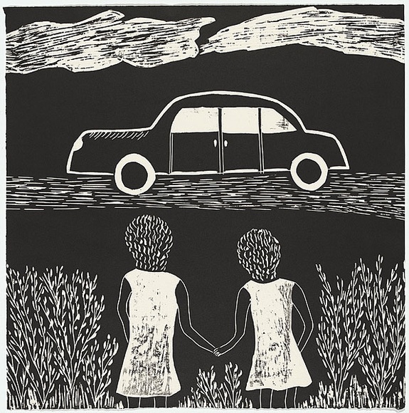 Artist: b'Nannup, Laurel.' | Title: b'Crying for our mum.' | Date: 2001 | Technique: b'woodcut, printed in black ink, from one block' | Copyright: b'\xc2\xa9 Laurel Nannup'