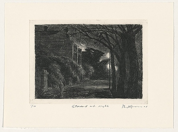 Artist: AMOR, Rick | Title: Street at night. | Date: 2006 | Technique: etching, printed in black ink with plate-tone, from one plate