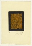 Artist: b'SELLBACH, Udo' | Title: b'(Jagged block)' | Date: 1966 | Technique: b'etching, printed in colour, from two plates in orange and black inks'