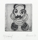 Artist: b'SHEARER, Mitzi' | Title: b'not titled' | Date: 1991 | Technique: b'etching, printed in black ink with plate-tone, from one plate'