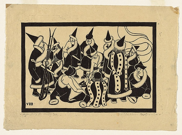 Artist: b'Blackburn, Vera.' | Title: b'Mongols of the Koko Nor.' | Date: 1935, July | Technique: b'linocut, printed in black ink, from one block' | Copyright: b'\xc2\xa9 Vera Blackburn'