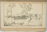 Artist: Ham Brothers. | Title: Punt on the Yarra, Melbourne 1845. | Date: 1850 | Technique: lithograph, printed in black ink, from one stone