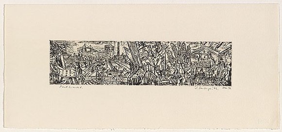 Artist: b'Senbergs, Jan.' | Title: b'Port Liardet' | Date: 1992 | Technique: b'etching, printed in black ink, from one plate' | Copyright: b'\xc2\xa9 Jan Senbergs'