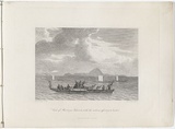 Title: View of Murray's Islands, with the natives offering to barter. | Date: 1814 | Technique: engraving, printed in black ink, from one copper plate