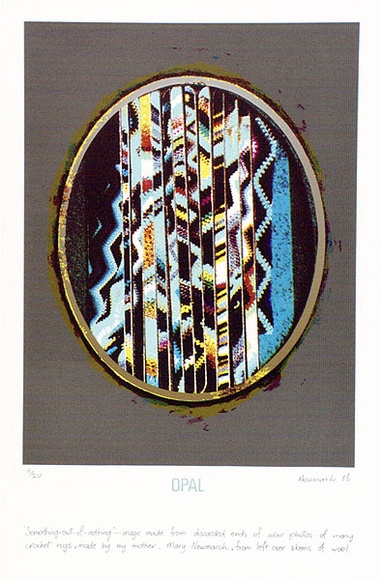 Artist: b'Newmarch, Ann.' | Title: b'Opal' | Date: 1986 | Technique: b'screenprint, printed in colour, from multiple stencils'