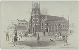 Artist: GILL, S.T. | Title: St. Paul's Church, Melbourne | Date: 1854 | Technique: lithograph, printed in black ink, from one stone
