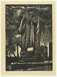 Artist: AMOR, Rick | Title: The judge. | Date: 1990 | Technique: woodcut, printed in black ink, from one block