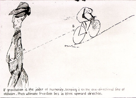 Artist: b'Tillers, Imants.' | Title: b'If gravitation is the jailer of humanity, ...' | Date: 1976 | Technique: b'etching, printed in brown ink with plate-tone, from one copper plate' | Copyright: b'Courtesy of the artist'